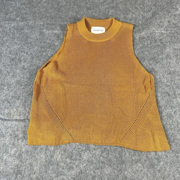 Eleven Six Sweater Tank Womens Medium Peruvian Pima Cotton Knit Sleeveless - Picture 1 of 8